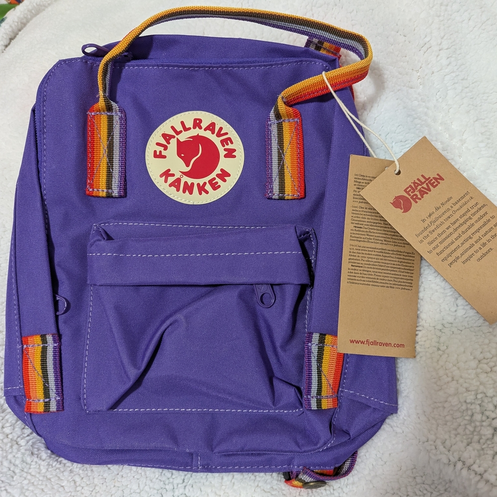 Fjallraven Kånken Purple with Rainbow Accents